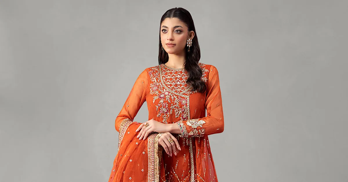 3 Piece Embroidered Organza Suit | SF-W24-19