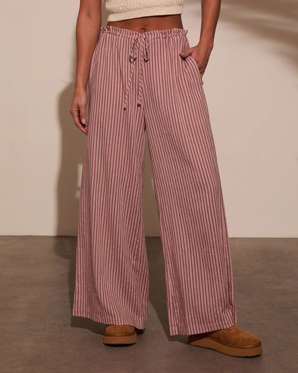 Addiena Striped Drawstring Pant