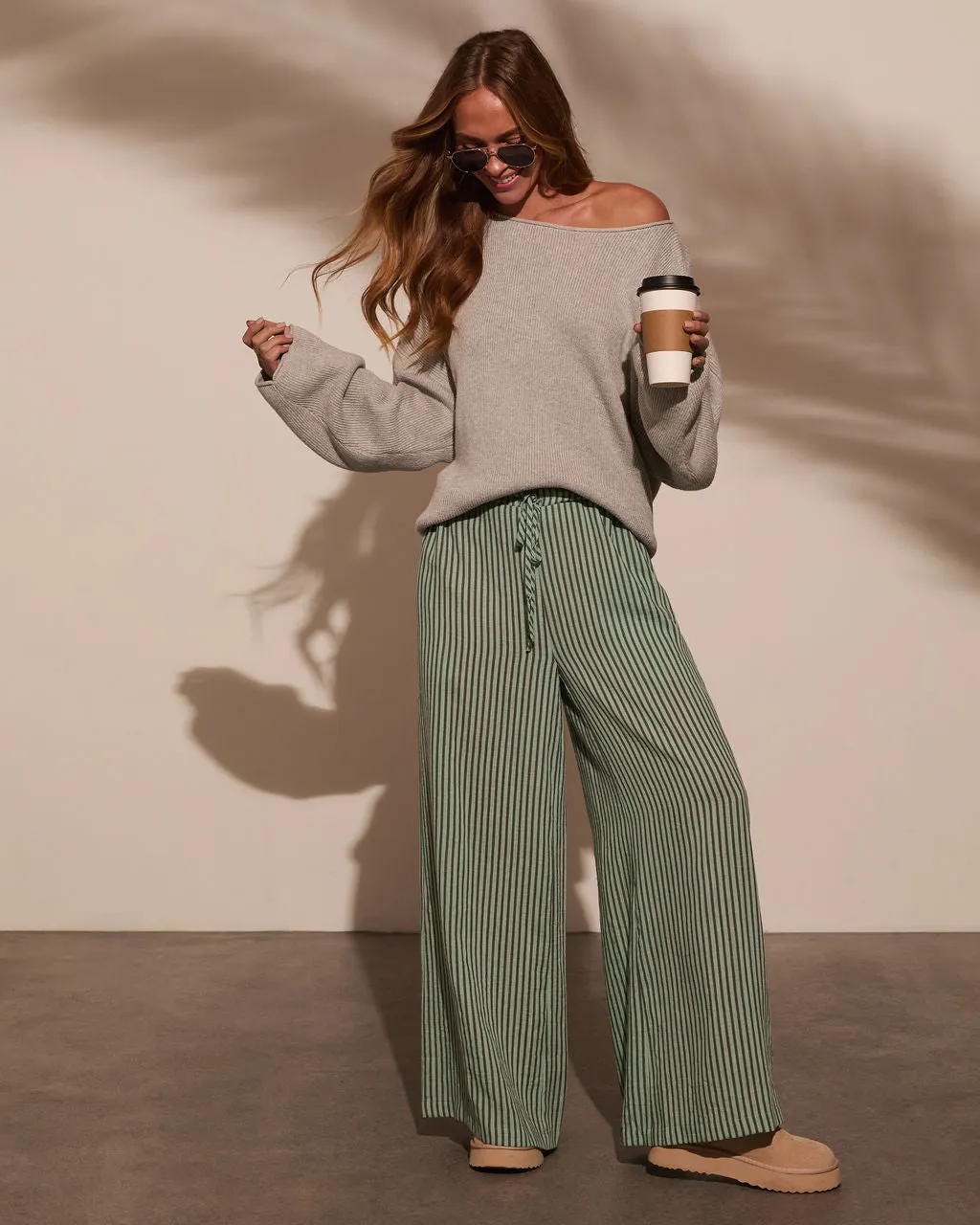 Addiena Striped Drawstring Pant