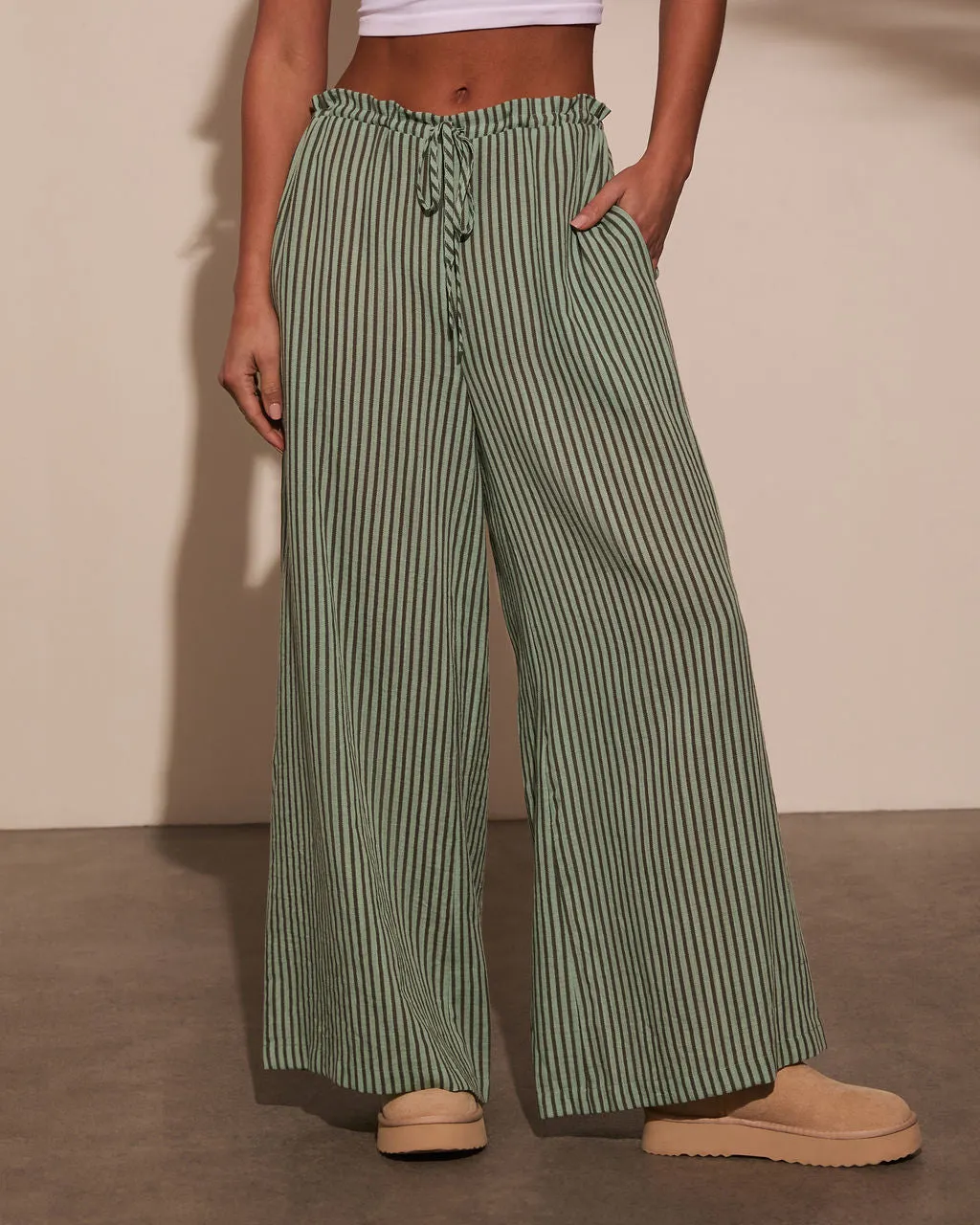 Addiena Striped Drawstring Pant