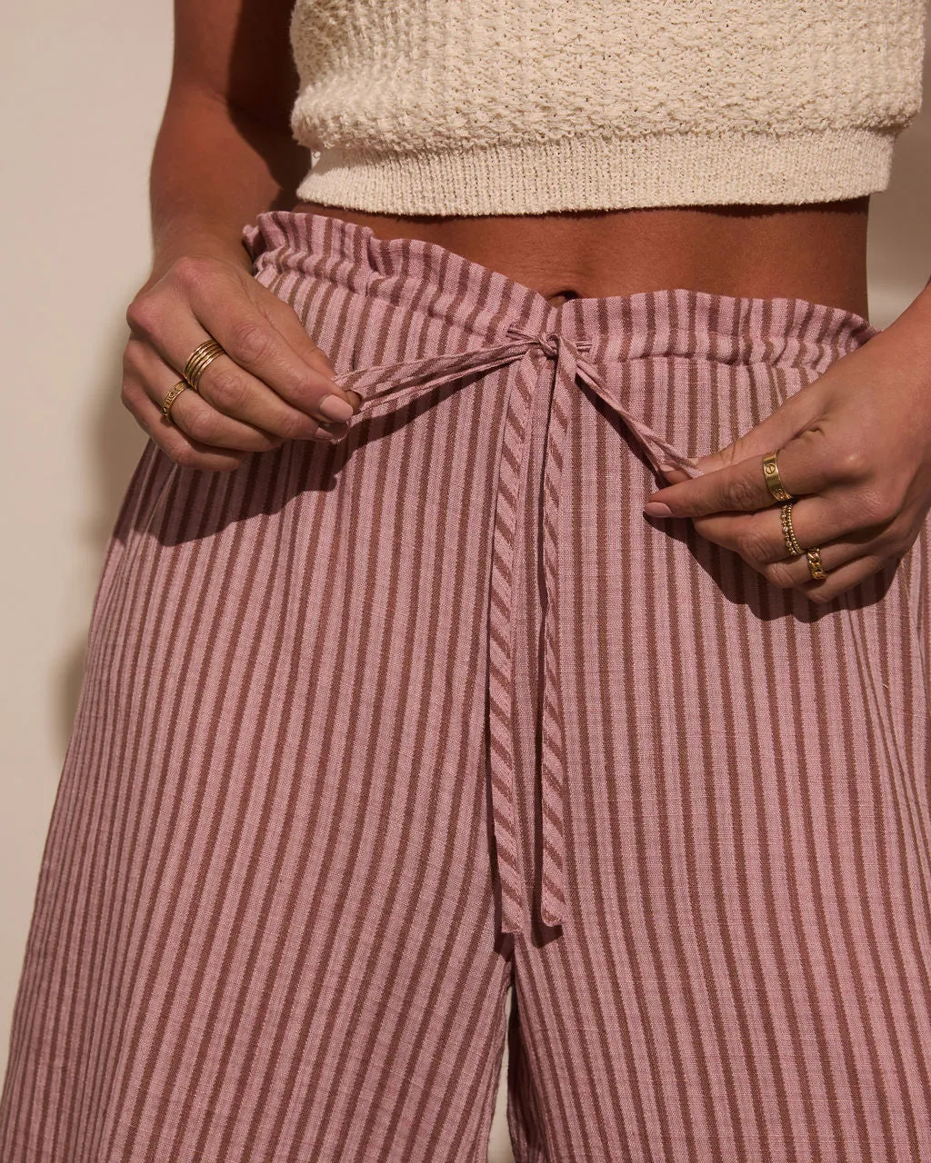 Addiena Striped Drawstring Pant