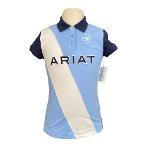 Ariat 'Taryn' Kids Polo in Light Blue Multi - Children's Medium