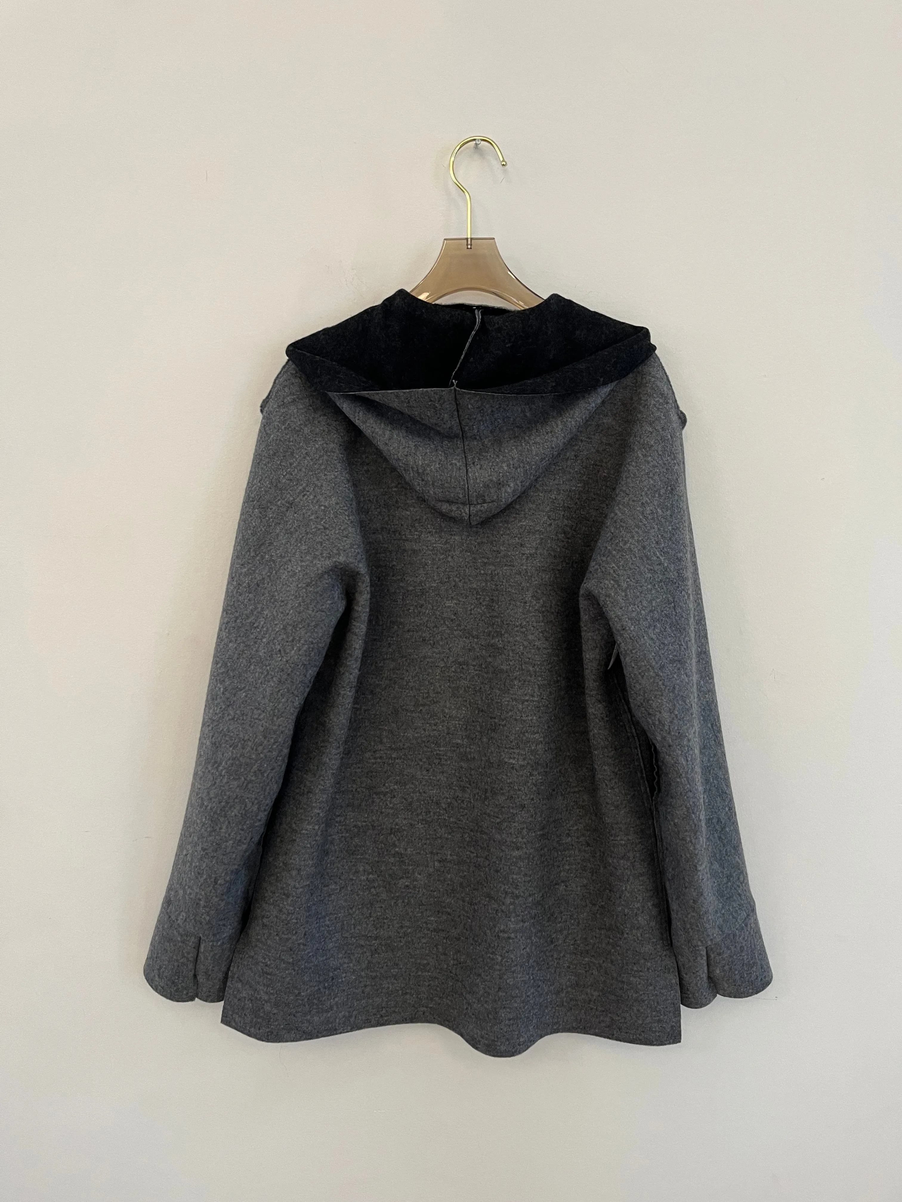 Black and Gray Reversible Wool Jacket