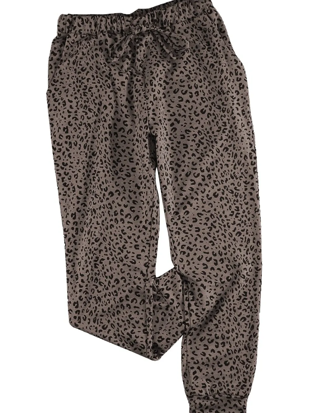 Breezy Brown Leopard Print Joggers