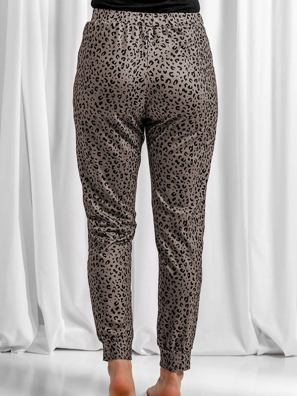 Breezy Brown Leopard Print Joggers