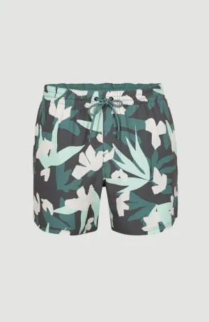 Cali Camorro 15'' Swim Shorts | Grey Art Flower