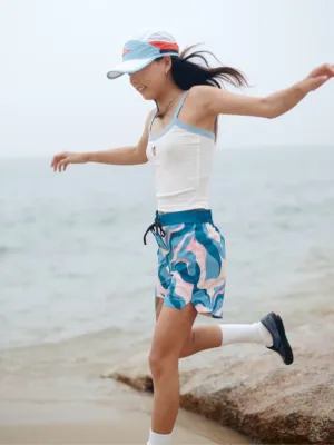 CHILLHANG Wave Print Surf Shorts - Women's