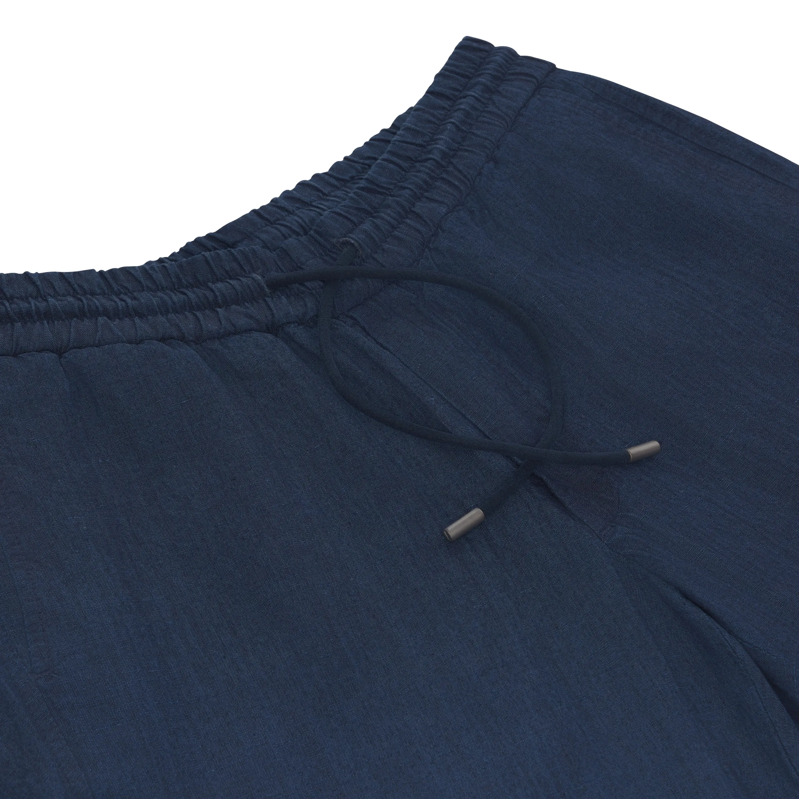 Cotton Drawstring Pants in Denim Blue