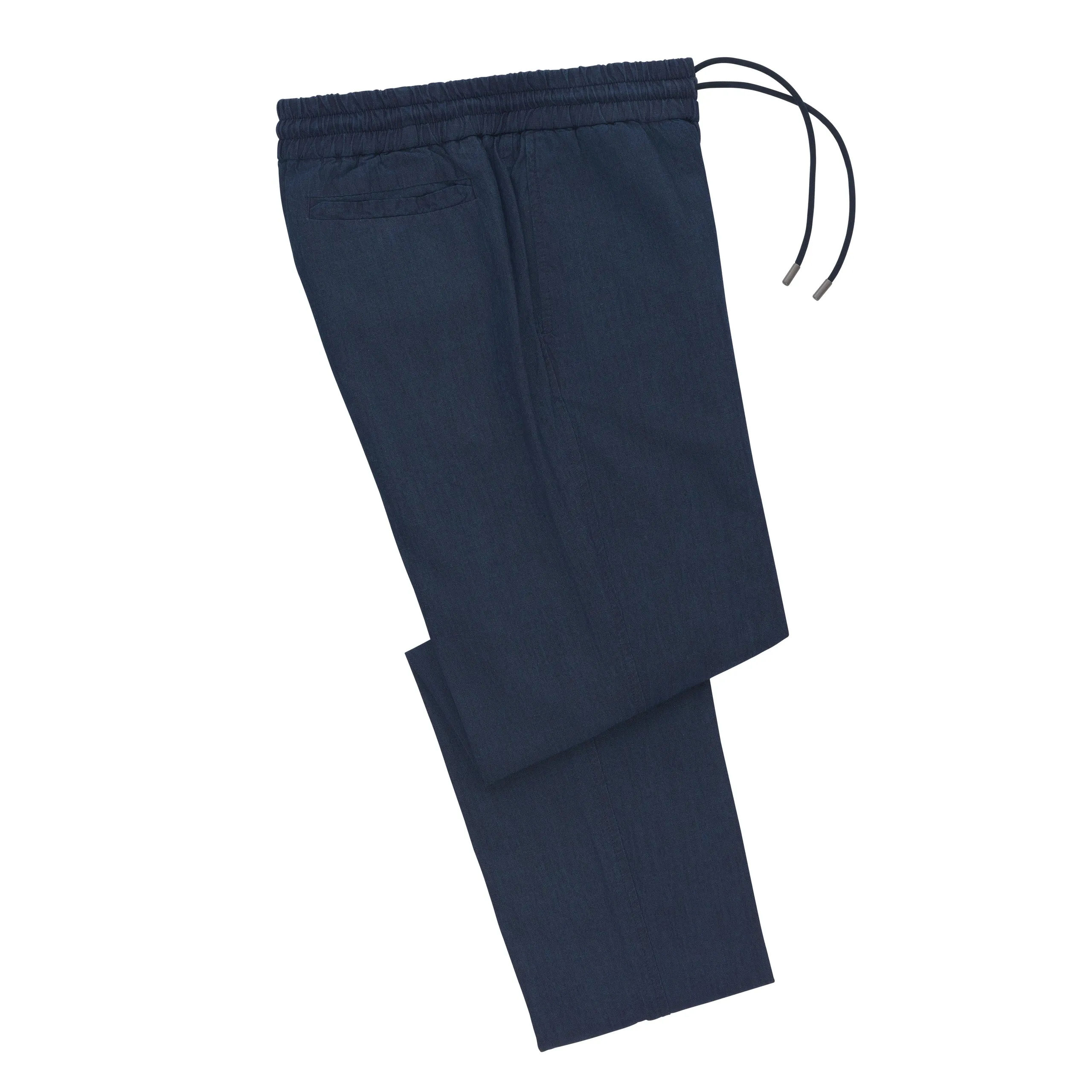 Cotton Drawstring Pants in Denim Blue