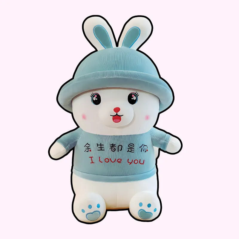 Cute Bunny Plush with I Love You Message