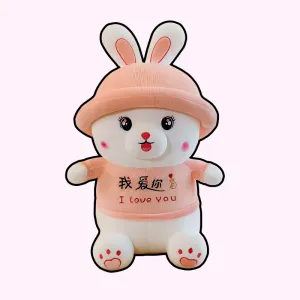 Cute Bunny Plush with I Love You Message