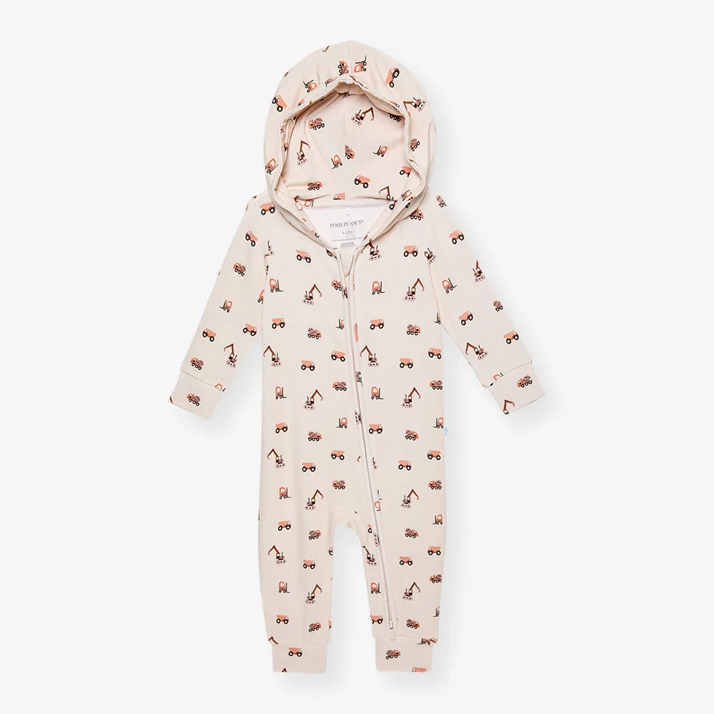 Dalton French Terry Zippered Hooded Romper