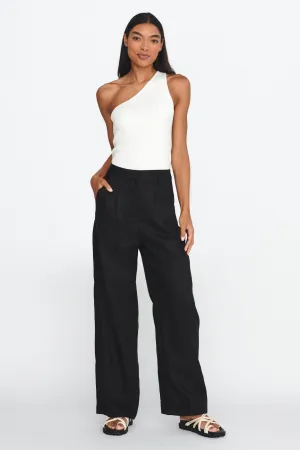 Dodie Straight Leg Trouser Pants Linen Black