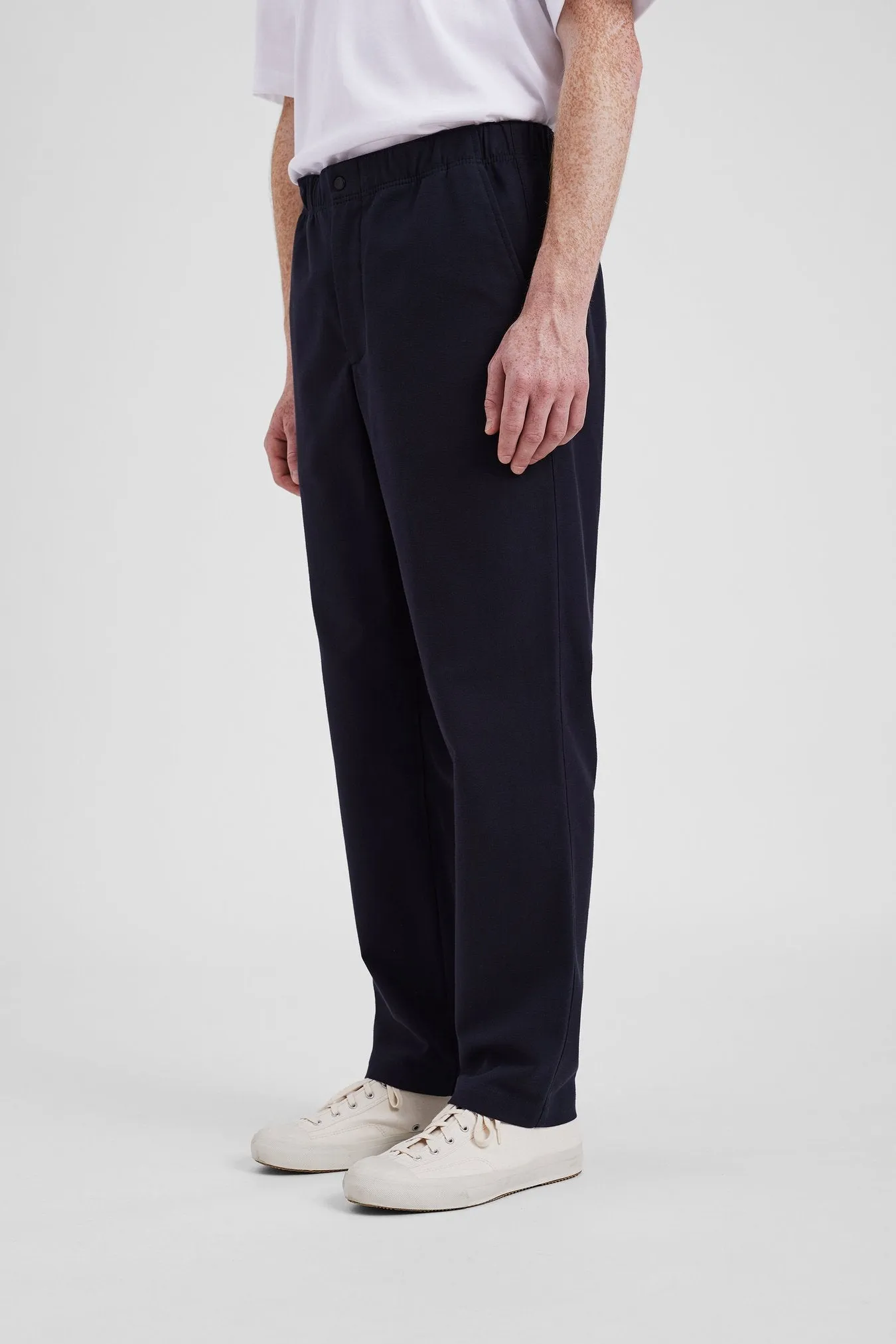 Ezra Relaxed Cotton Wool Twill - Dark Navy