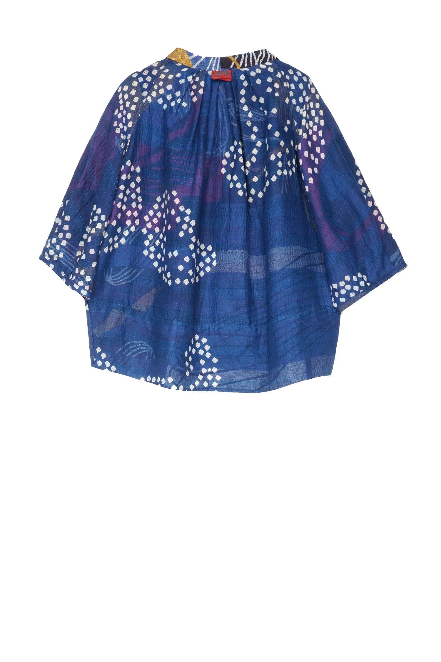 FRESH PRINT KANTHA PUFF SLV. SHIRTS - fp2550-blu -