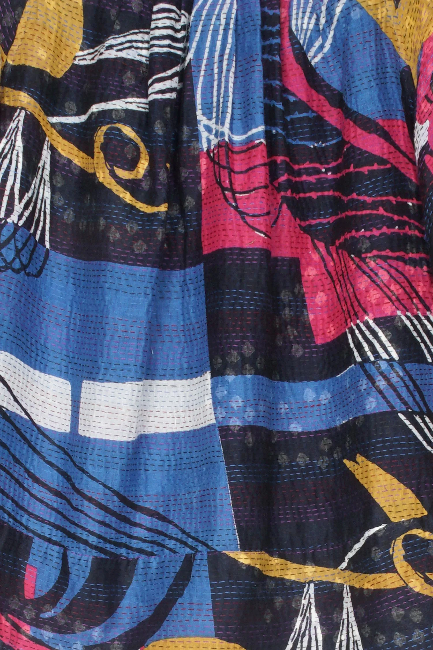 FRESH PRINT KANTHA PUFF SLV. SHIRTS - fp2550-blu -