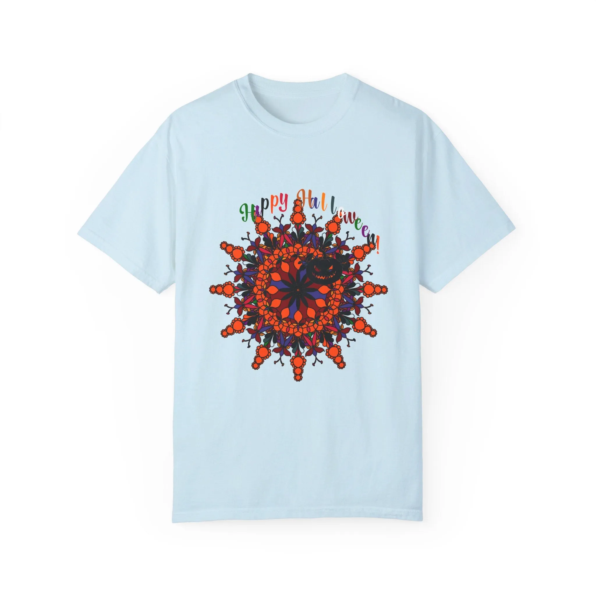 Handmade Pumpkin Mandala Tee - Unisex Mandala Design