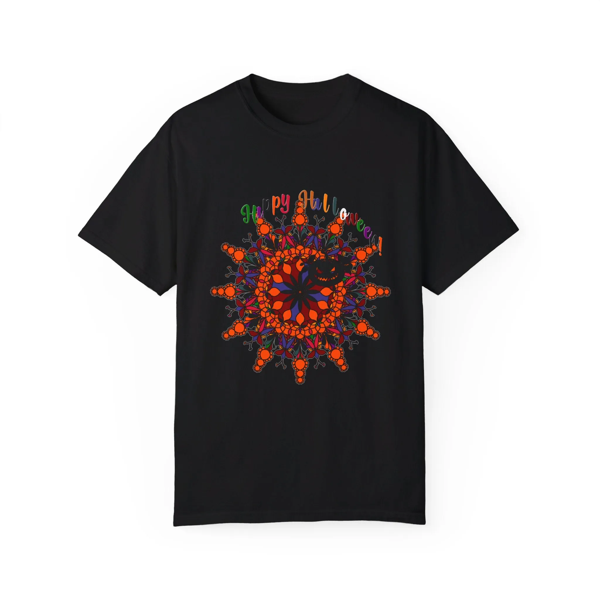 Handmade Pumpkin Mandala Tee - Unisex Mandala Design