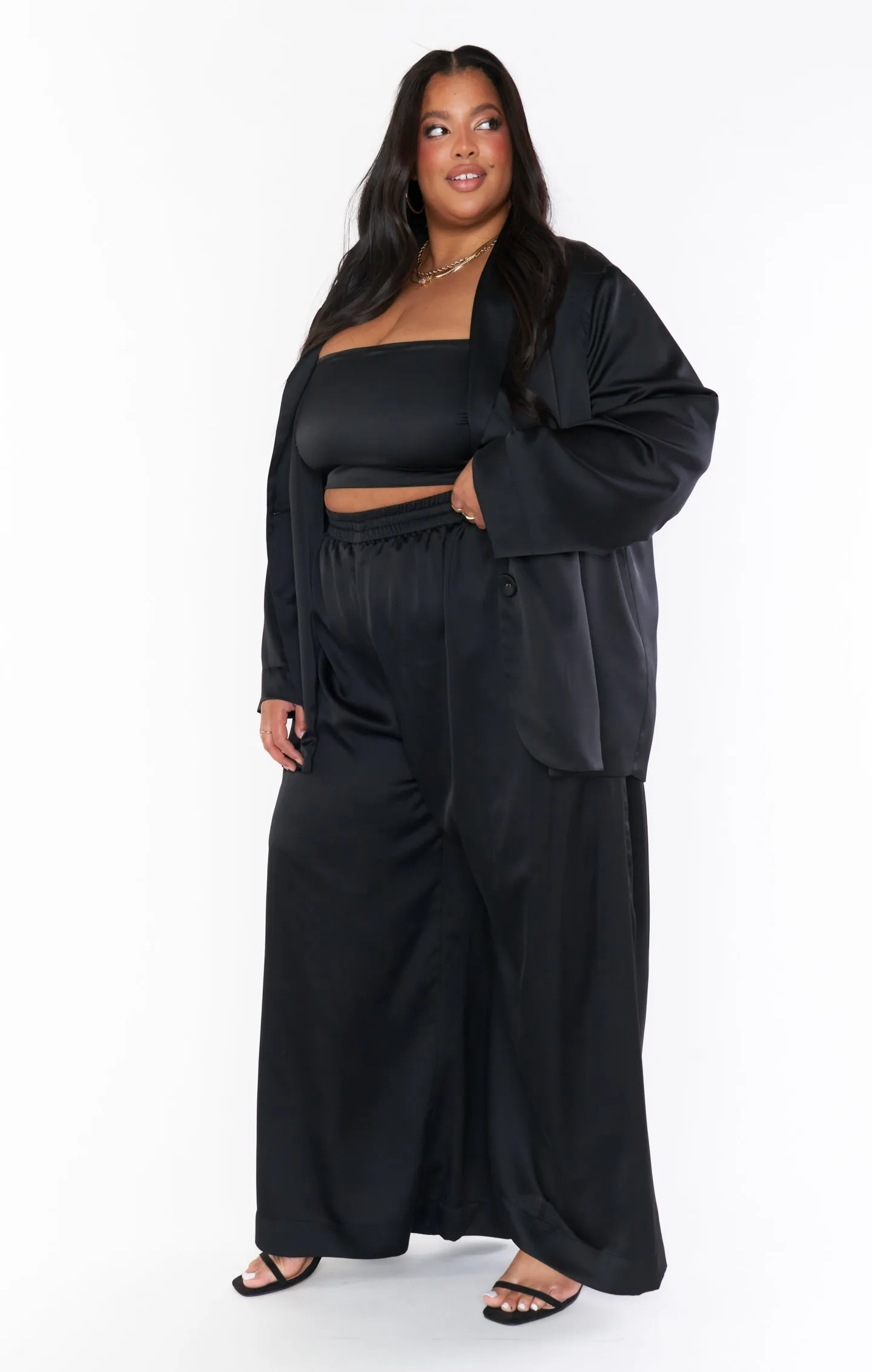 Irwin Pants ~ Black Luxe Satin