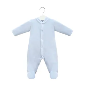 Light Blue Velour Coverall | Baby Boy