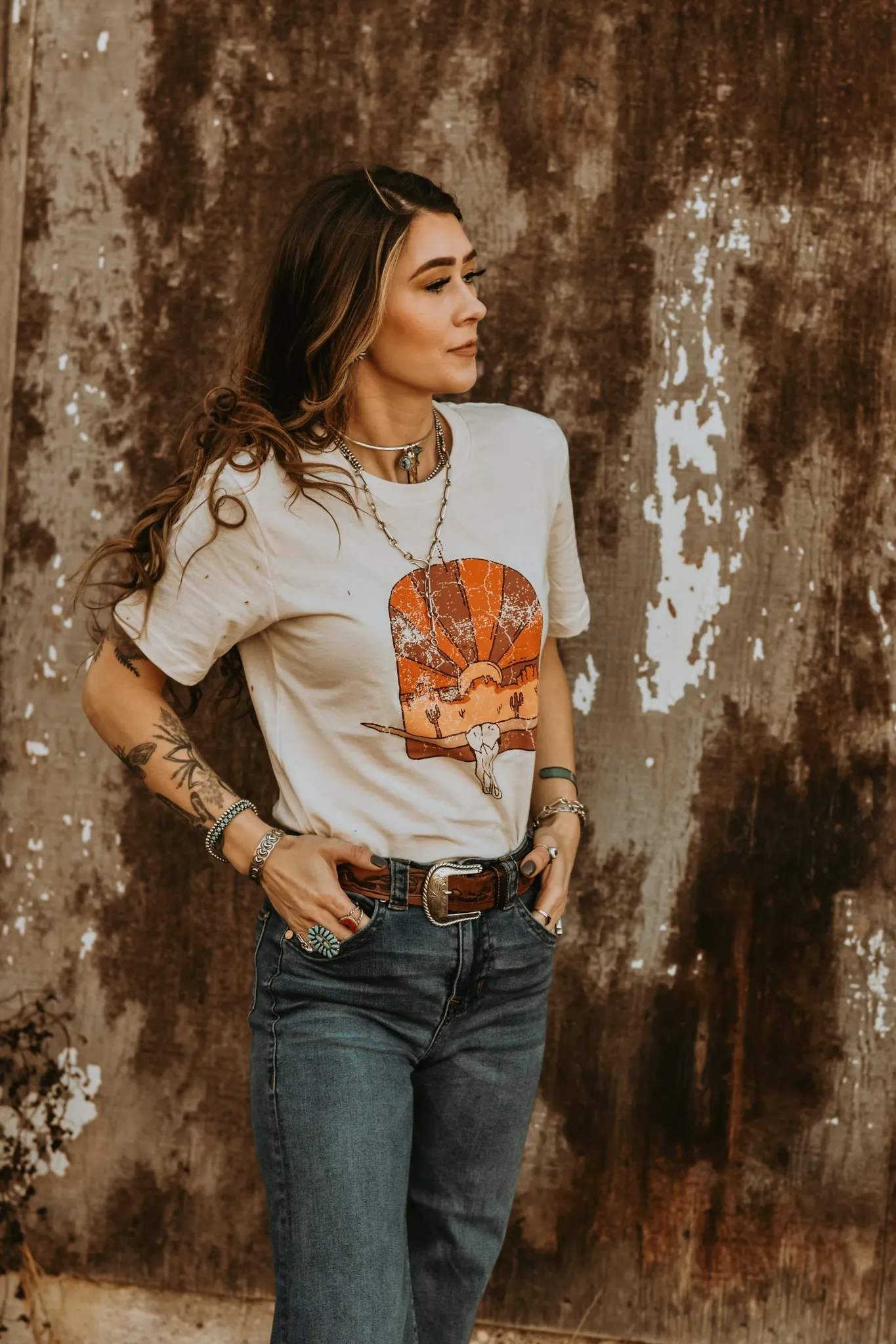 Longhorn Sunset Graphic Tee