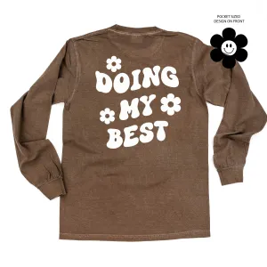 Melting Motherhood - DOING MY BEST (w/ Simple Flower Smiley) - LONG SLEEVE COMFORT COLORS TEE