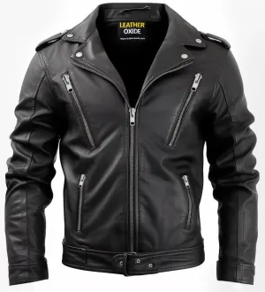 Men Nifty Black Leather Jacket