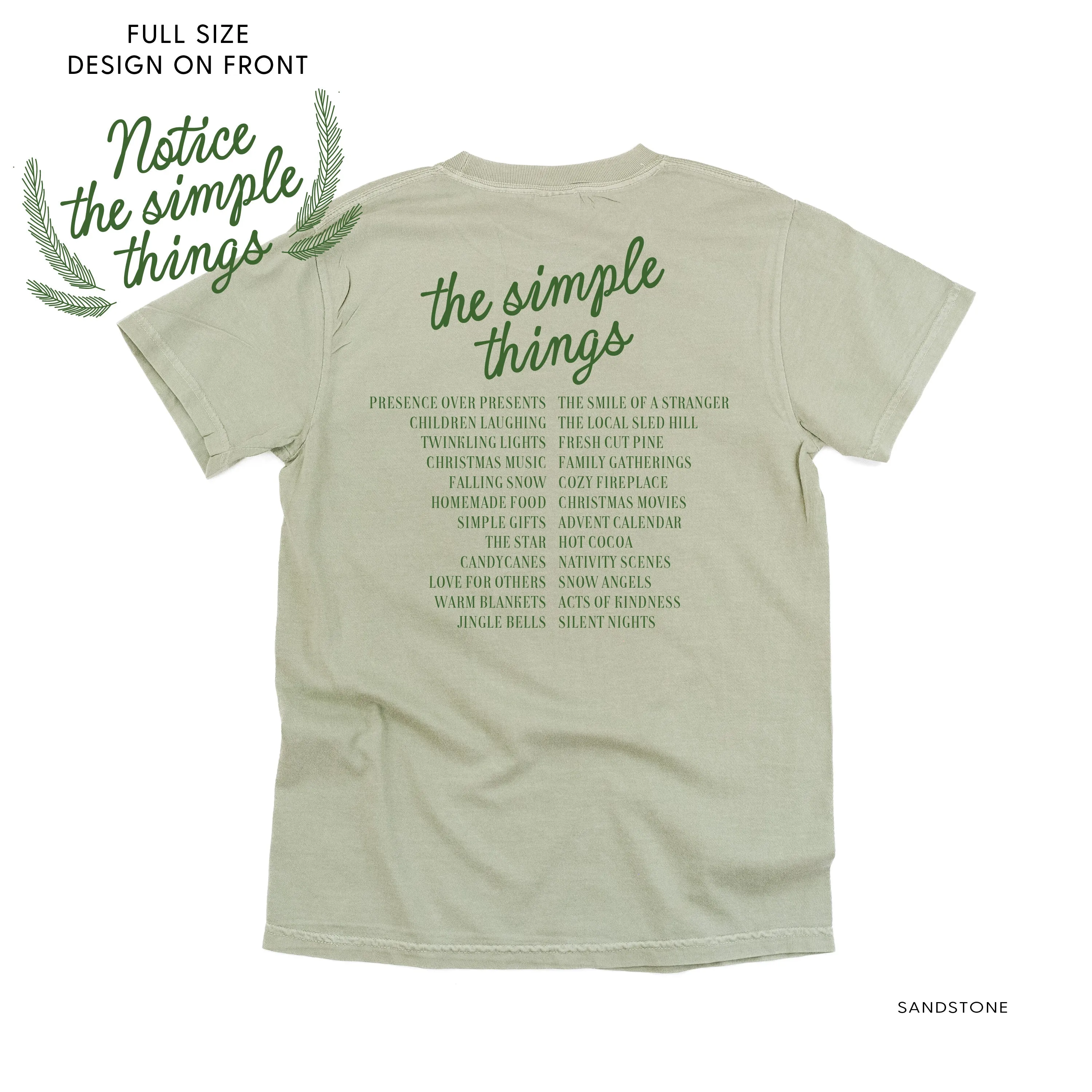 Notice The Simple Things - Simple Things List (f&b) - Comfort Colors Tee