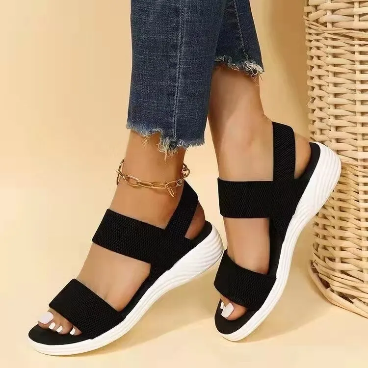 OCW Comfortable Sandals For Women Elastic Band Casual Summer