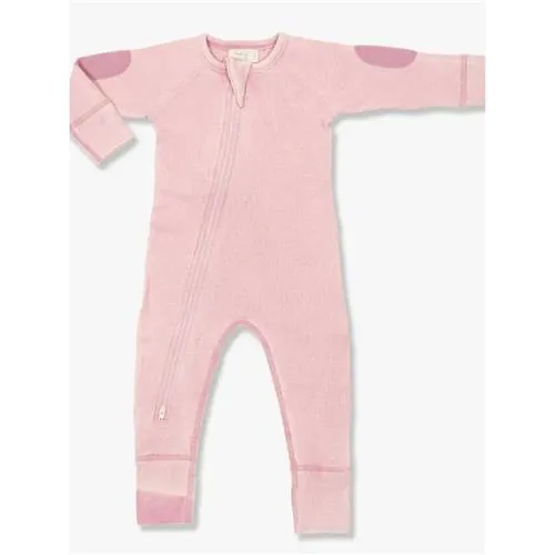 Sapling Child Waffle Zip Romper (Vintage Pink)