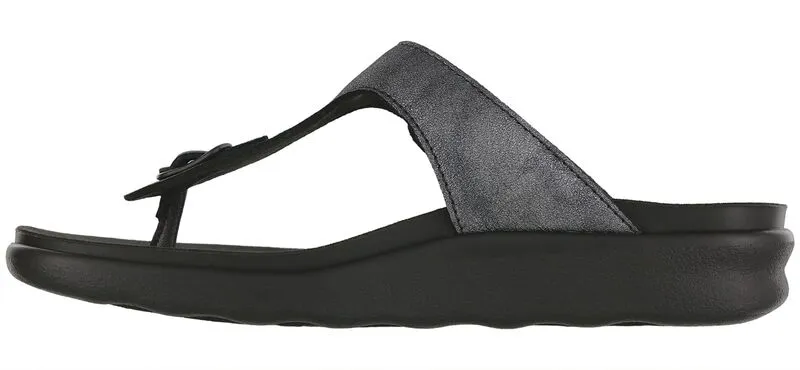 SAS Women's Sanibel T-Strap Slide Sandal SMOKE