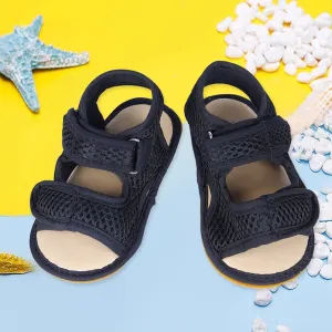 Solid Hookloop Comfortable Anti-skid Floater Sandals - Black