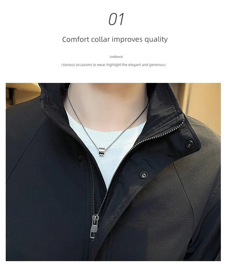 Stand Collar Casual Outerwear Men's Spring 2024 New Trendy Korean Style High Sense Casual All-matching Men's Cargo Jacket