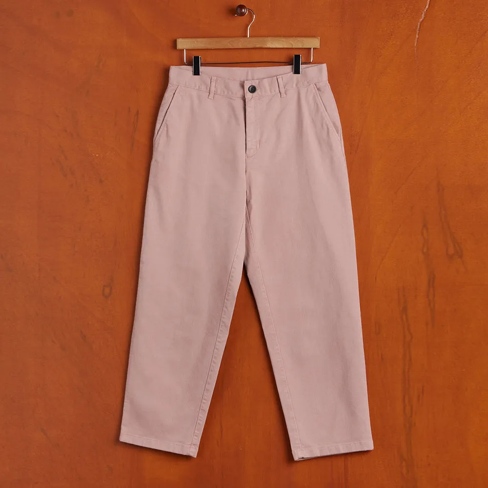 Twill Relaxed Tapered Trousers - Rose