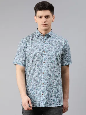 White Cotton Short Sleeves Shirts For Men-Mmh048