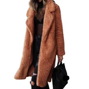 Winter Faux Fur Teddy Outwear Plush Overcoat For Women in Many Colors