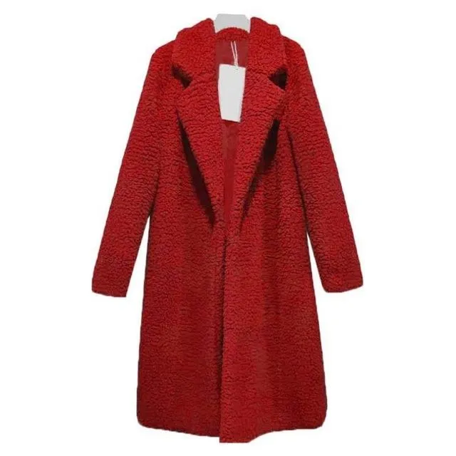 Winter Faux Fur Teddy Outwear Plush Overcoat For Women in Many Colors